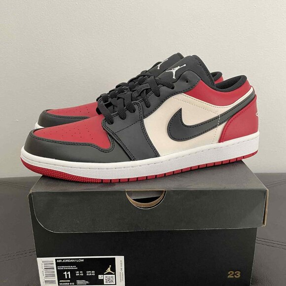 Jordan 1 Low Bred Toe (553558-612) - Picture 1 of 5